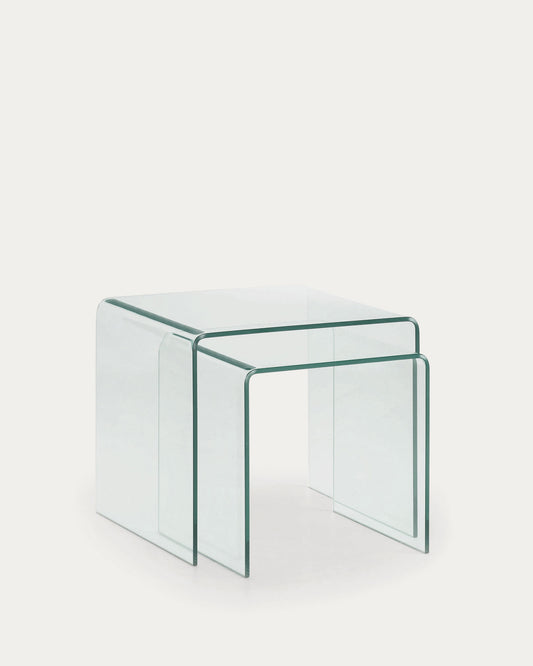 Burano nest of 2 glass tables