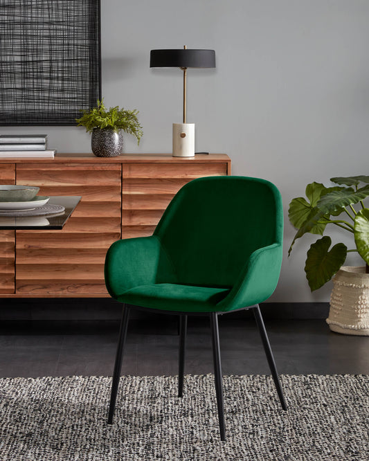 Konna green velvet chair