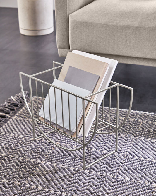 Aubrey silver magazine rack