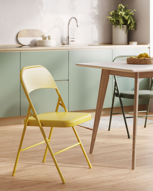 Aidana metal folding chair in mustard