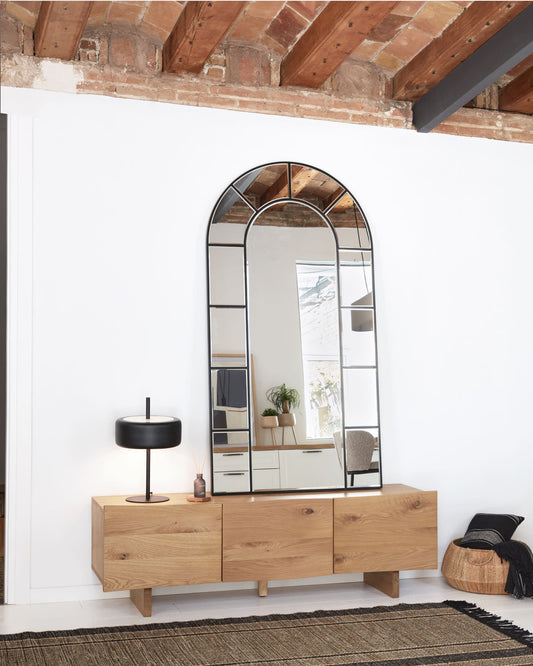 Nediva MDF mirror in black, 88 x 165 cm