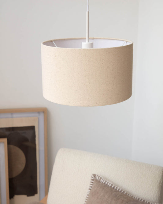 Nazli small linen ceiling light shade with beige finish Ø 40 cm