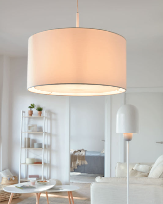 White Santana ceiling light shade with white diffuser Ø 40 cm