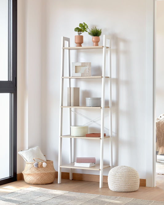 Aarhus shelving unit in white, 56 x 172 cm