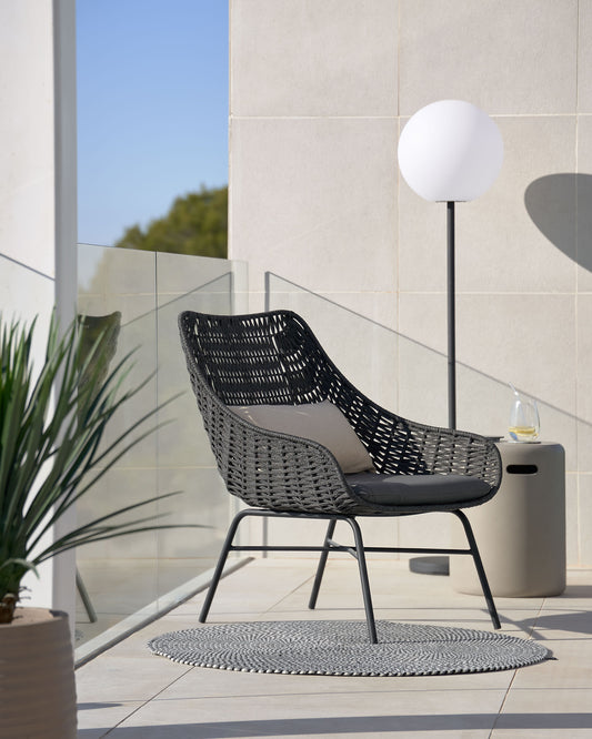 Abeli cord armchair in black