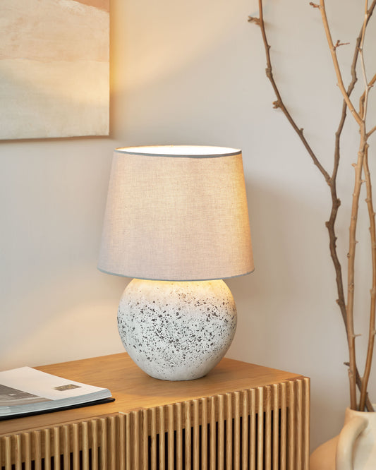 Marcela table lamp in ceramic with grey finish