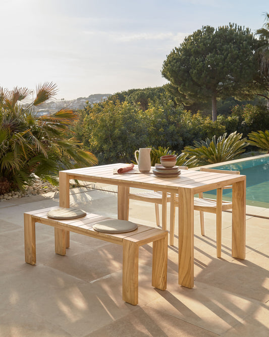 Victoire solid teak outdoor bench 135 cm