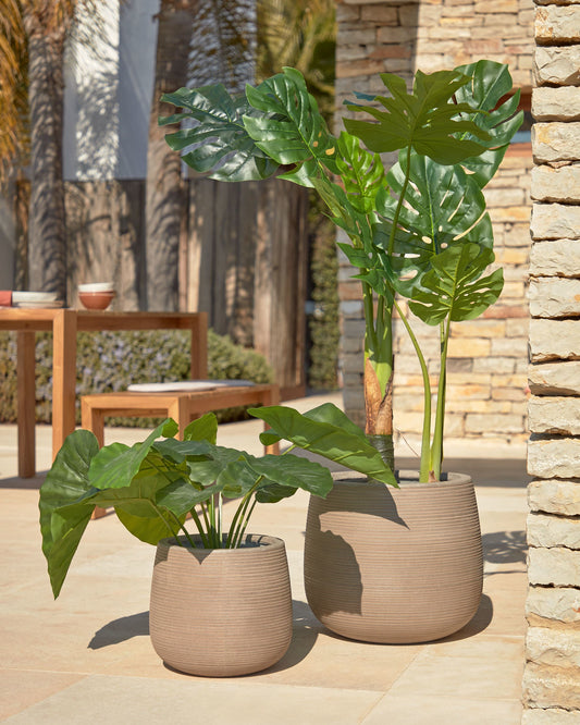 Artificial Alocasia Odora with black plantpot 57 cm