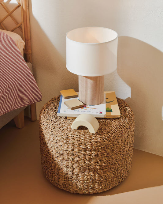 Bianella corduroy table lamp in beige