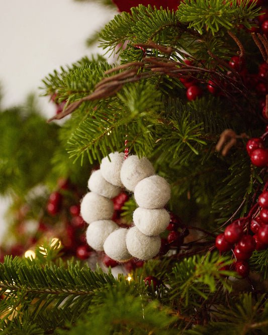 Katherine hanging ornament made from beige felt