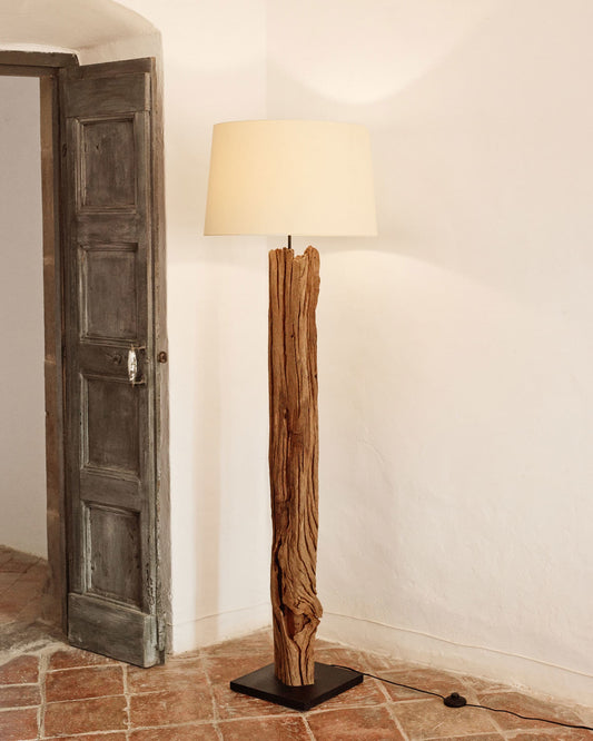 Powell floor lamp made of recycled wood