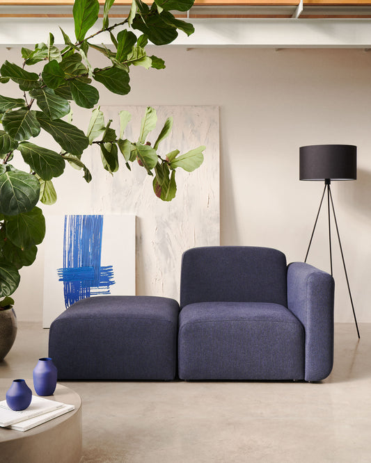 Neom 1 seater modular sofa with back module in blue, 169 cm