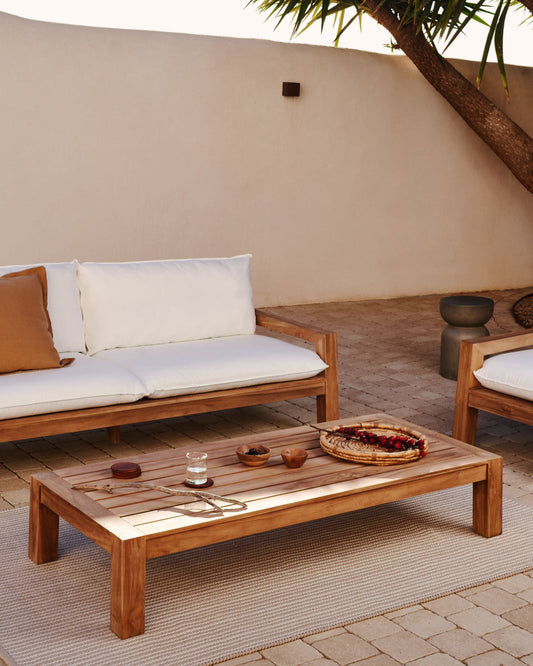 Forcanera coffee table in solid teak, 150 x 71 cm