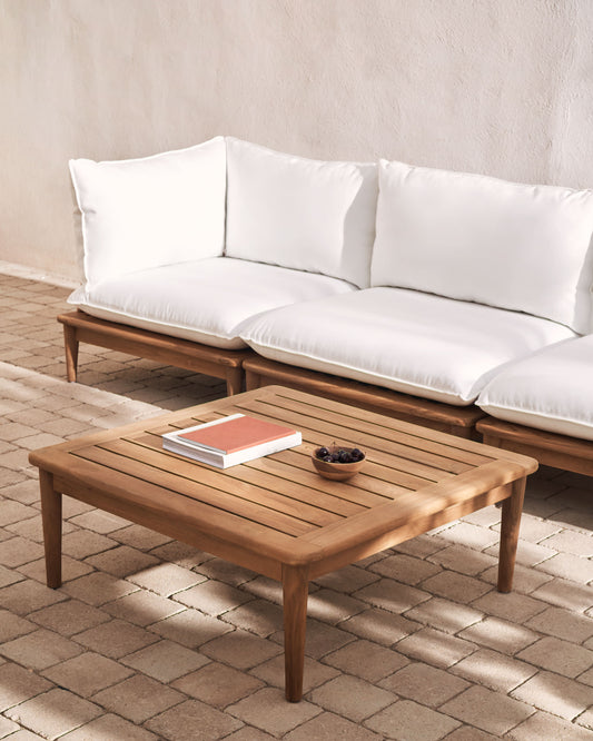 Portitxol solid teak coffee table, 80 x 80 cm