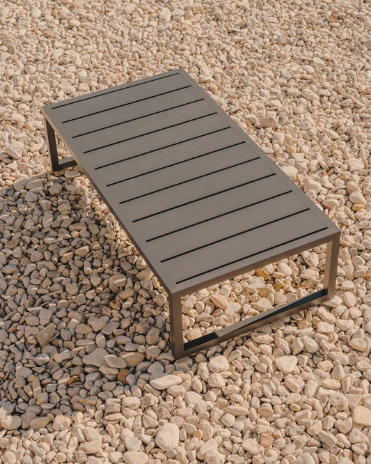 Comova 100% outdoor coffee table made from black aluminium, 60 x 114 cm