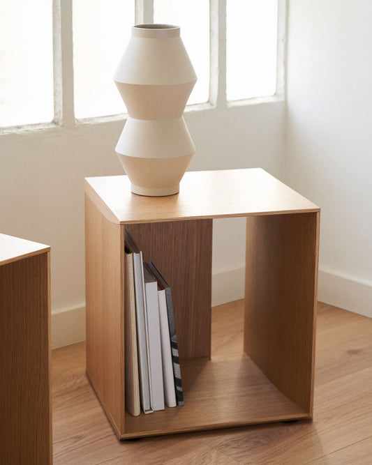 Litto small shelf module in walnut veneer, 34 x 38 cm