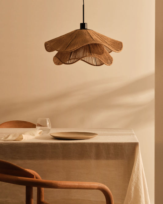 Pontos ceiling lamp shade in jute with a natural finish, Ø 50 cm