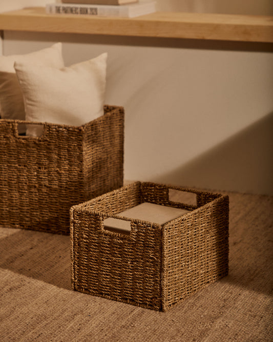 Tossa natural fibre folding box, 32 x 27 cm