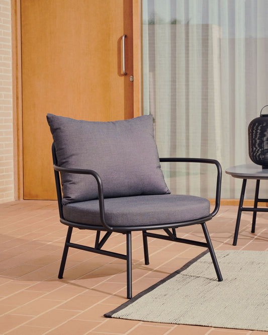 Bramant steel armchair with black finish