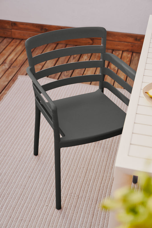 Nariet stackable outdoor chair in black