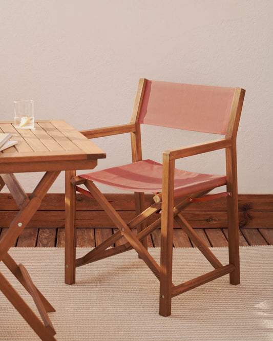 Thianna folding outdoor chair in terracotta with solid acacia wood FSC 100%