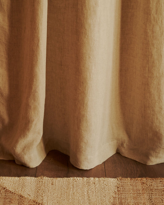 Marja cotton and linen curtain in beige 140 x 270 cm