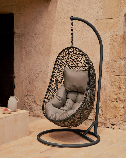 Hanging armchair with dark grey foot Florina dark grey