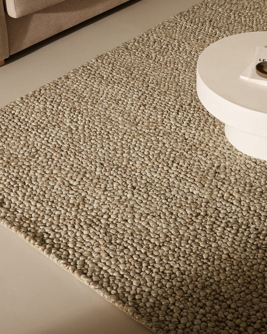 Lubrin rug in grey wool, 200 x 300 cm