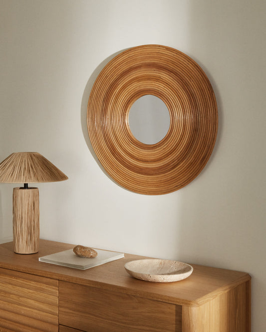 Nalea round rattan mirror Ø 60 cm