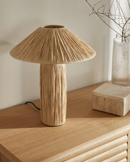 Samse table lamp in natural raffia