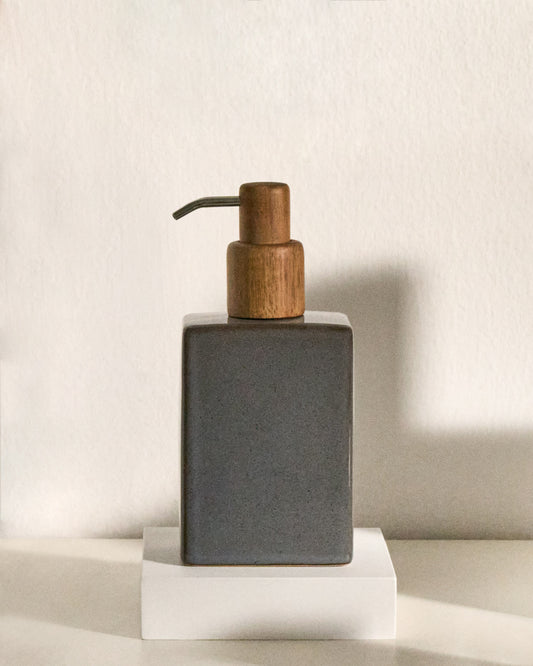 Silvet Gray Stoneware Soap Dispenser