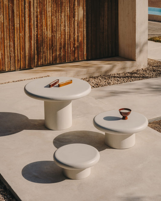 Addaia Round White Cement Coffee Table Ø90 cm