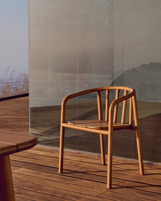 Turqueta stackable outdoor chair in FSC 100% solid teak wood