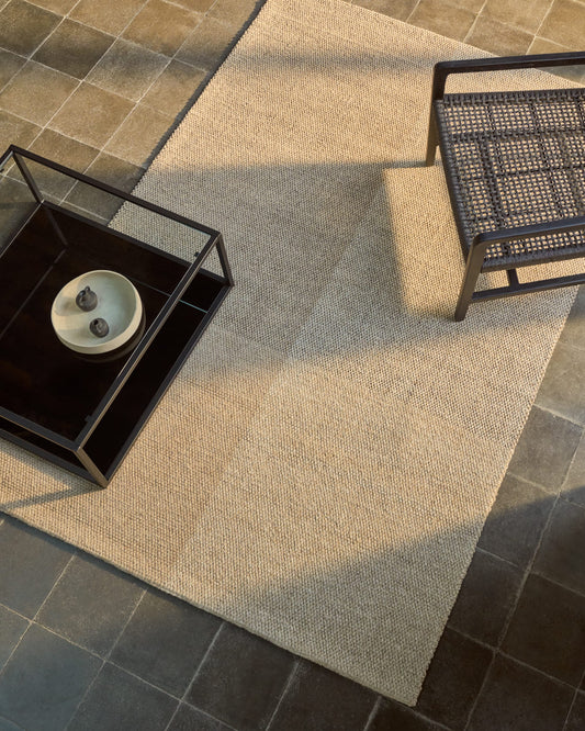 Sulema rug made of beige checkered wool 160 x 230 cm