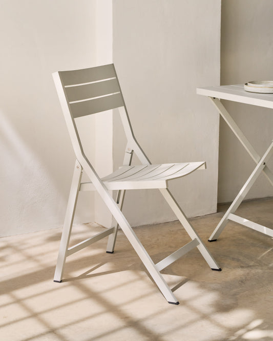 Folding Outdoor Chair Torreta made of Aluminum with white Finish