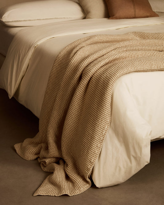 Senara beige cotton bedspread for 90/135 cm bed