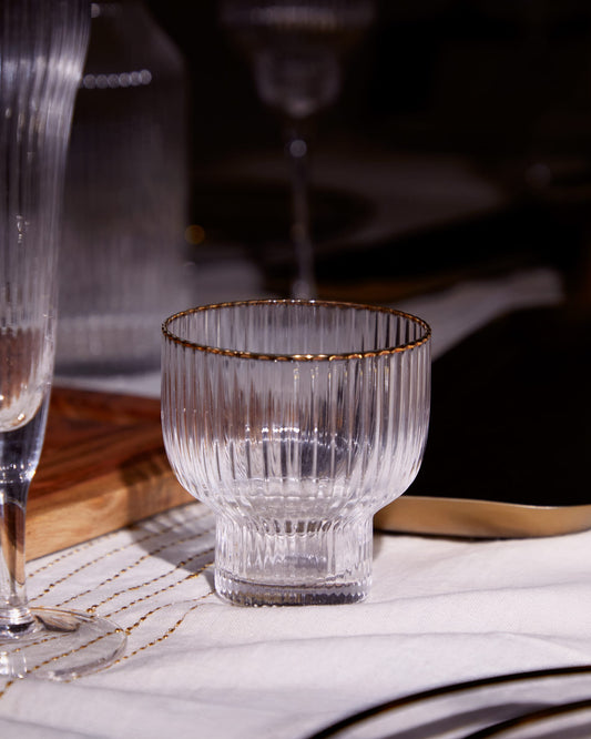 Ayan transparent glass cup, with a gold feature, 70 cl