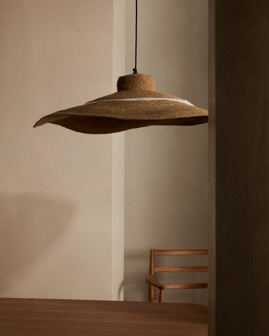 Albenya ceiling lamp made of natural fibres and cotton with a natural and white finish Ø 90 cm