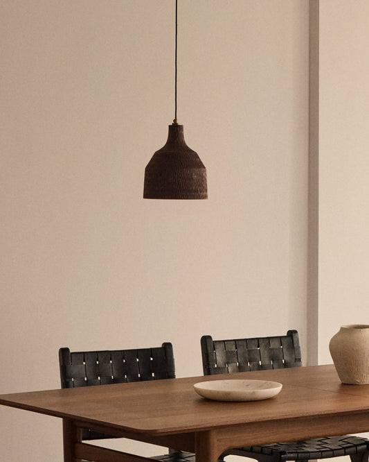 Amire wooden ceiling lamp in a black finish, Ø 21 cm