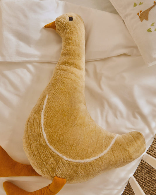 Milu beige, goose-shaped, cotton cushion, 50 cm