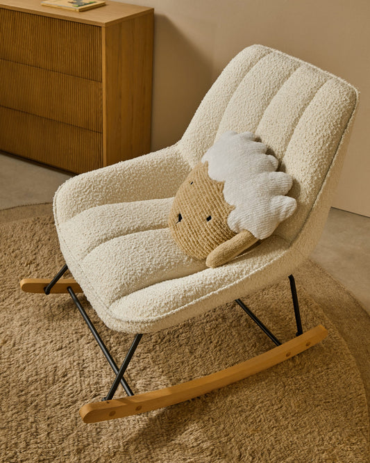 Marlina white bouclé rocking chair