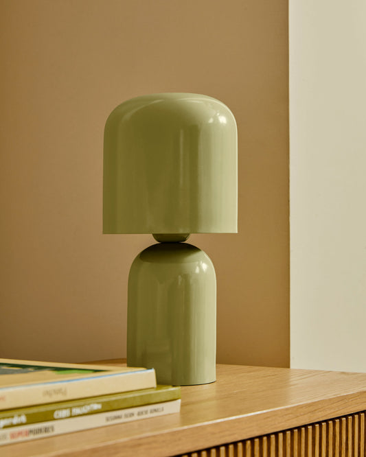 Monze table lamp in light green painted metal