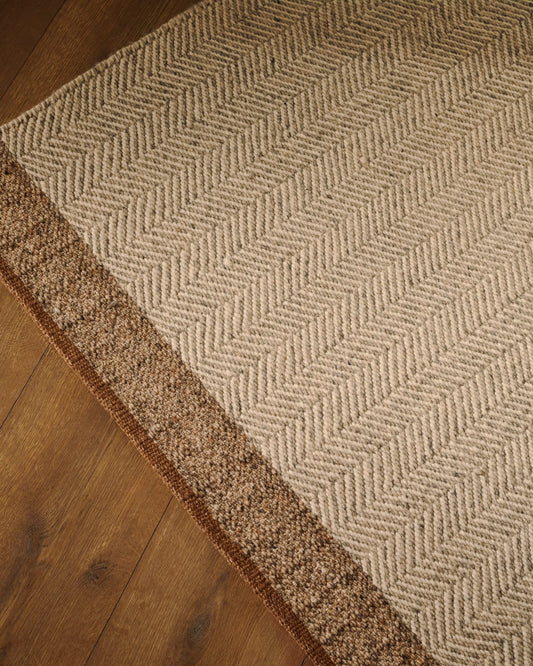 Nifelia beige wool jacquard rug, 160 x 230 cm