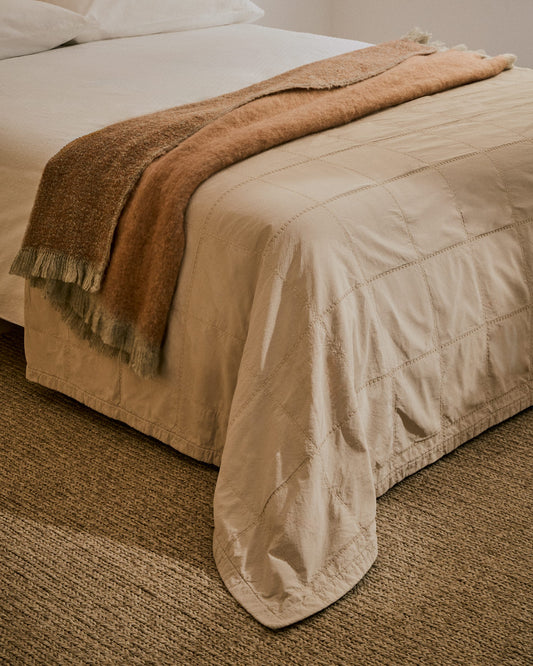 Isor chenille, 100% cotton bedspread with fantasy stripes for 150/160 cm bed