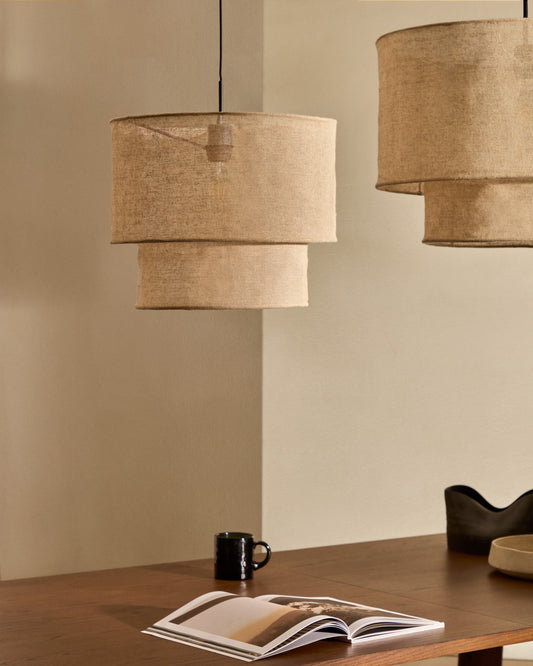 Mariela linen ceiling lamp shade in a beige finish Ø 40 x 34 cm