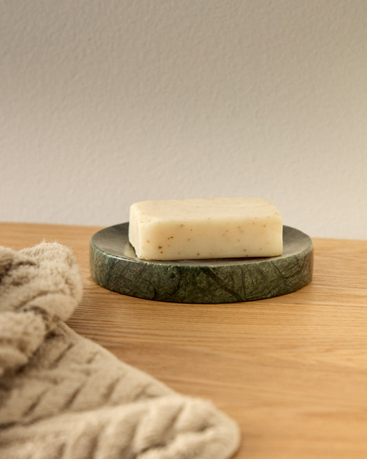 Elenei green marble soap holder