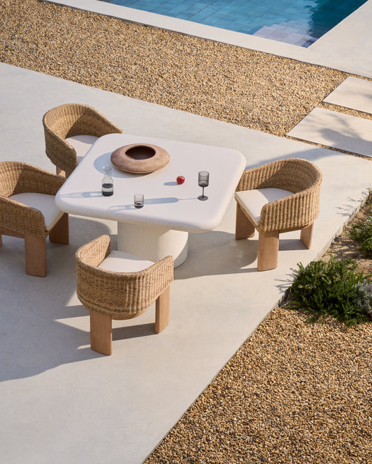 Addaia white cement table 135 x 135cm