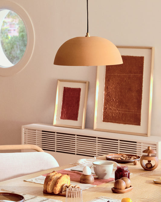 Nibla ceiling lamp in terracotta-effect metal Ø46cm