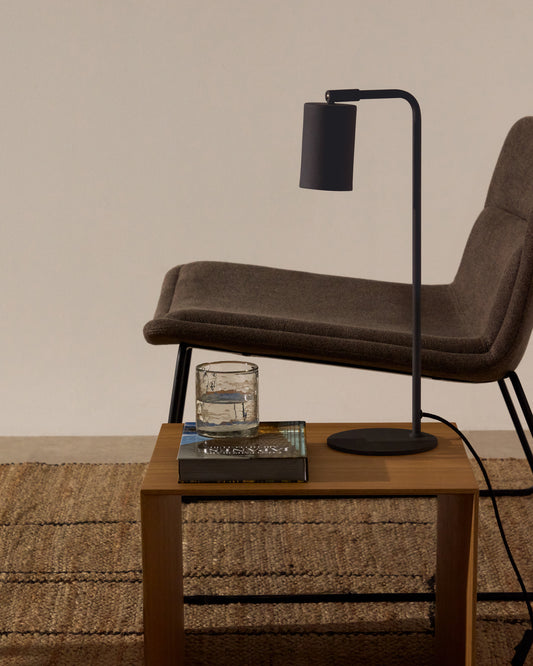 Manie metal desk lamp in metal with black cast-iron-effect finish