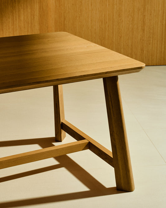 Idun table made of veneer and solid oak wood with natural tone finish FSC Mix Credit 220x100cm